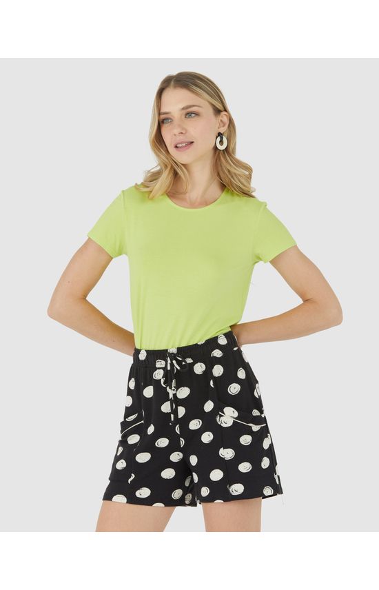 Blusa Básica Feminina Decote Redondo Em Viscose Botonê