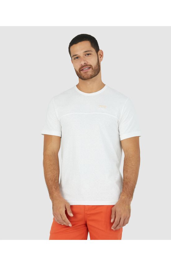 Camiseta Masculina Estampa Peitoral Em Malha Linho