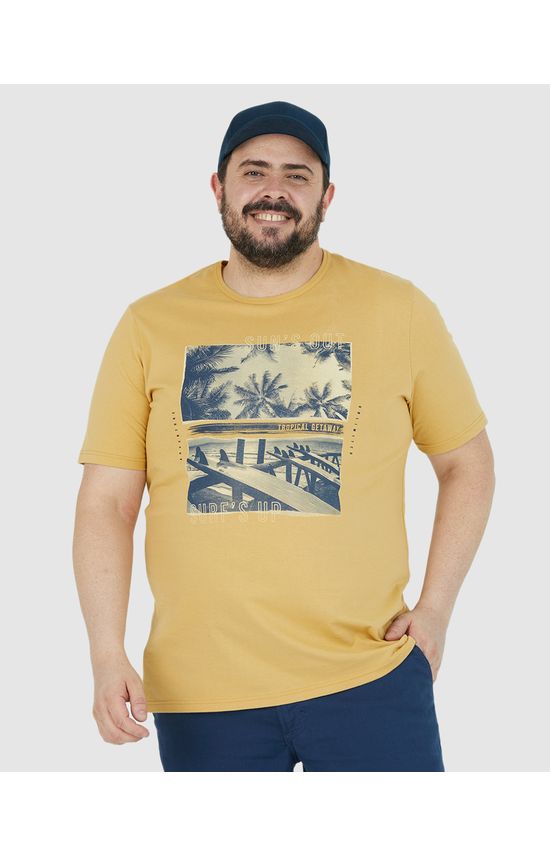 Camiseta Masculina Plus Size Sun's Out Em Algodão