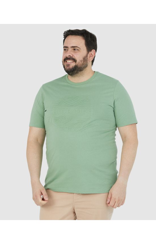 Camiseta Masculina Plus Size High Tide Manga Curta Em Algodão