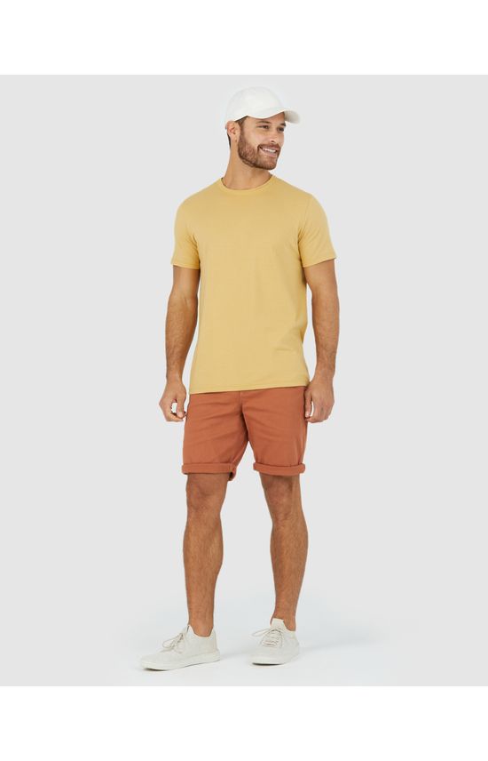 Bermuda Chino Masculina Em Sarja Com Elastano