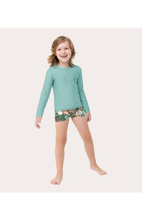Camiseta Praia Infantil Unissex Manga Longa Malha UV50+ Malwee Kids