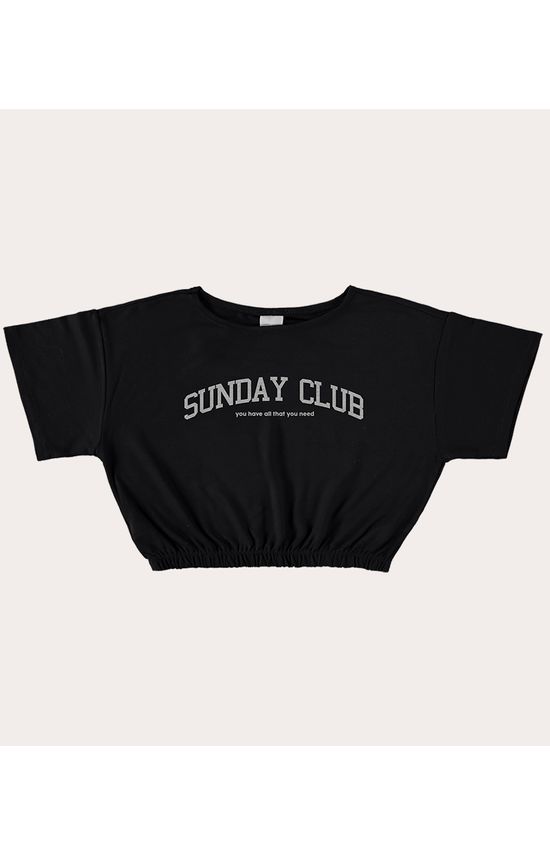 Blusa Cropped Menina Sunday Club Em Moletinho De Viscose Malwee Kids