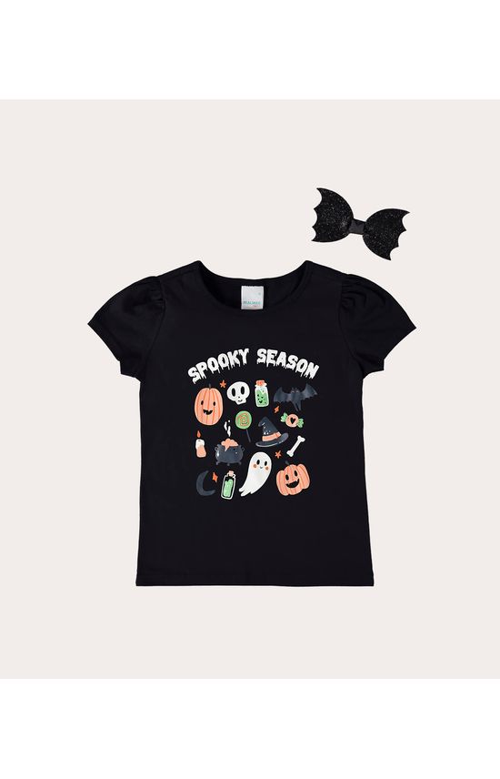 Blusa Infantil Menina Spooky Season Halloween Em Algodão Malwee Kids