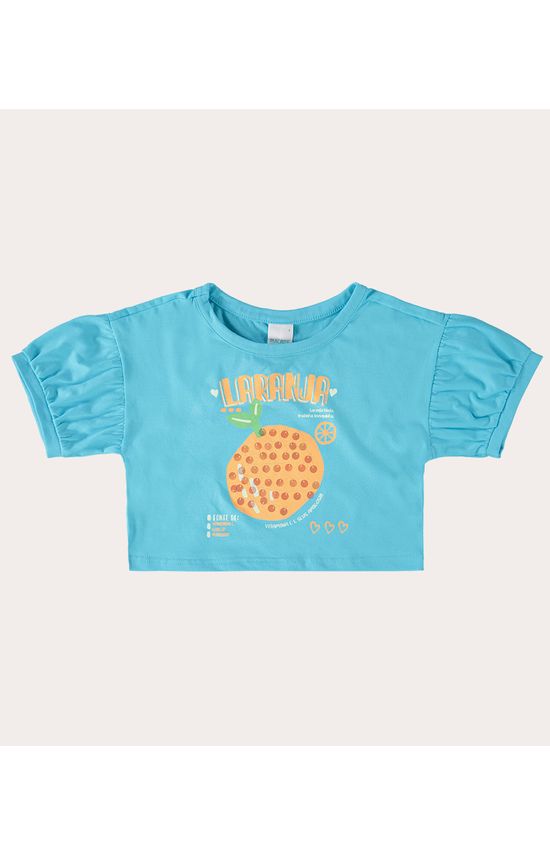 Blusa Infantil Menina Estampa Fruta Laranja Em Algodão Malwee Kids