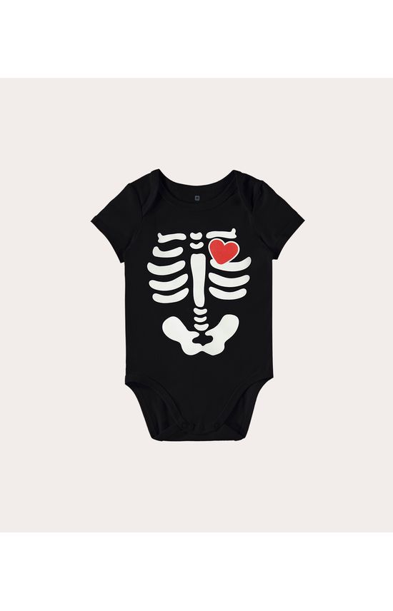Body Bebê Estampa Esqueleto Halloween Em Algodão Malwee Kids