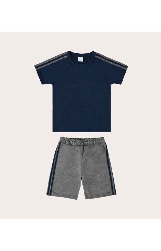 Conjunto Infantil Menino Bolso Canguru Em Algodão Malwee Kids