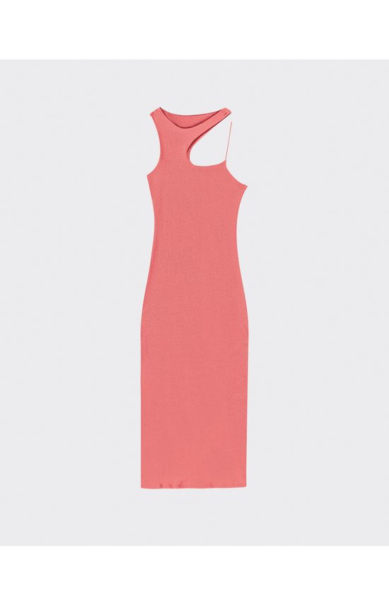 Vestido Midi Feminino Decote Cut Out Em Ribana - ENFIM