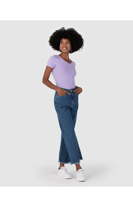 Blusa Básica Feminina Decote V Em Algodão