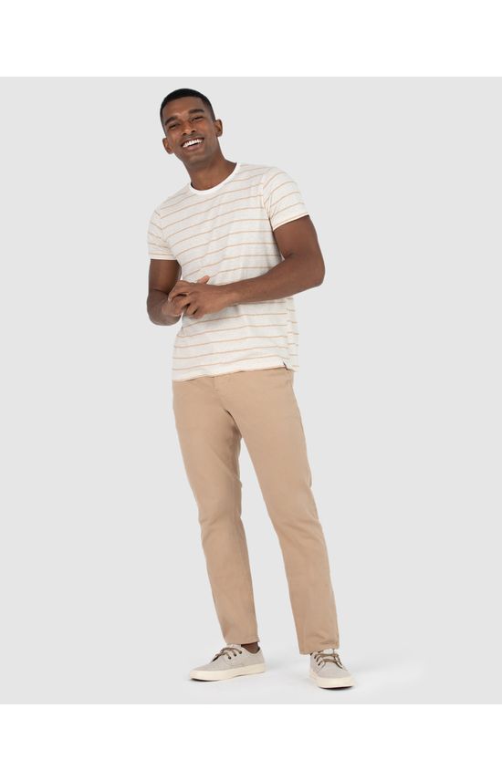 Calça Masculina Chino Em Sarja Com Elastano