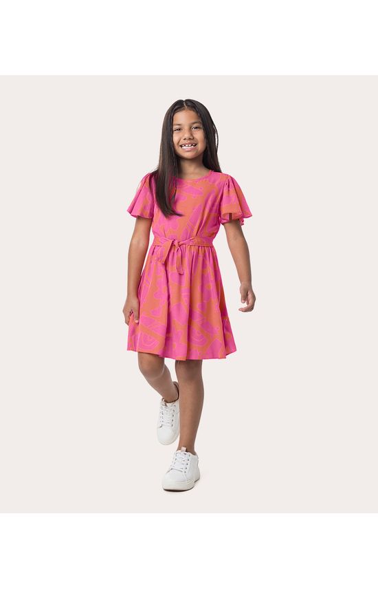 Vestido Infantil Menina Em Viscose Malwee Kids