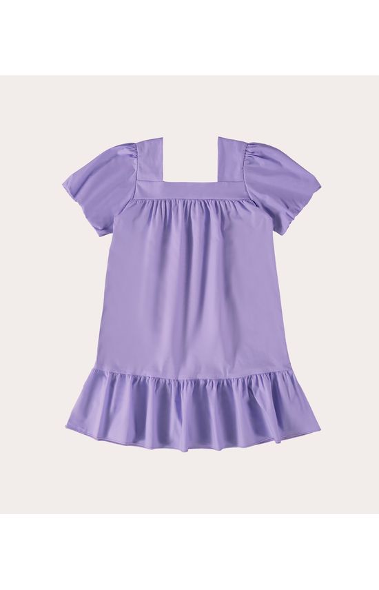 Vestido Infantil Babado Na Manga Em Tricoline Malwee Kids