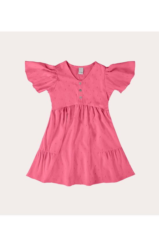 Vestido Infantil Manga Babado Em Plumeti Lurex Malwee Kids