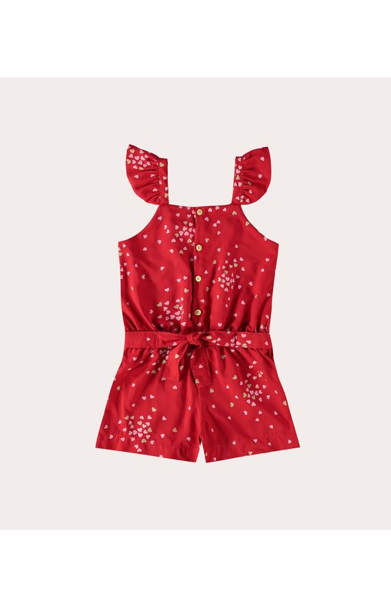 Macacão Infantil Menina Estampado Em Viscose Malwee Kids
