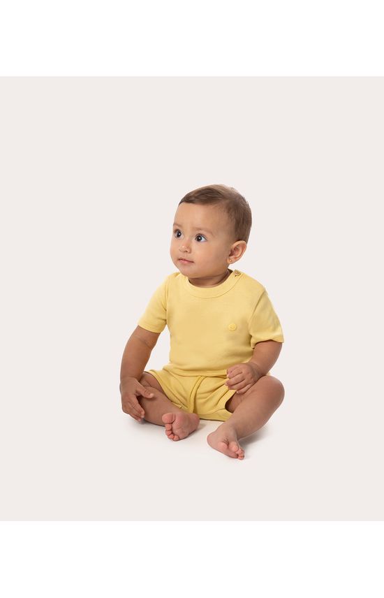 Conjunto Infantil Unissex BLusa e Shorts Ribana Em Algodão Malwee Kids