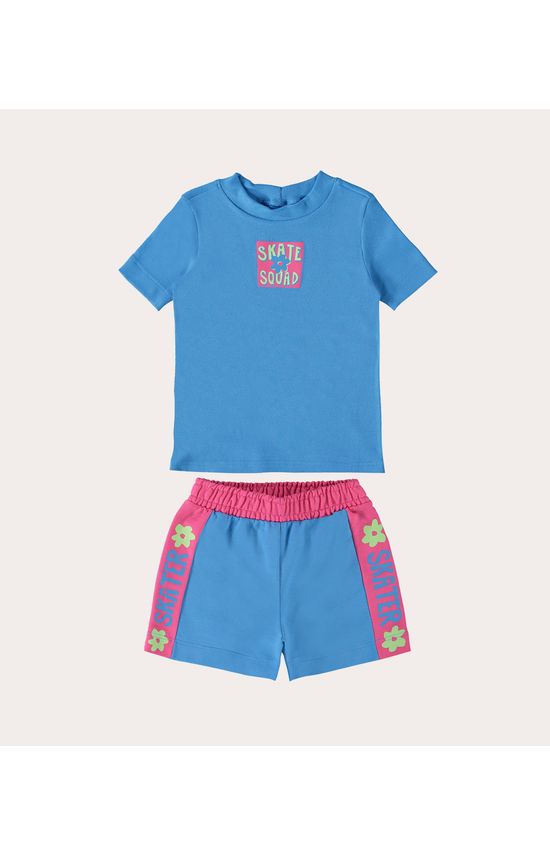 Conjunto Infantil Menina Skater Em Algodão Malwee Kids