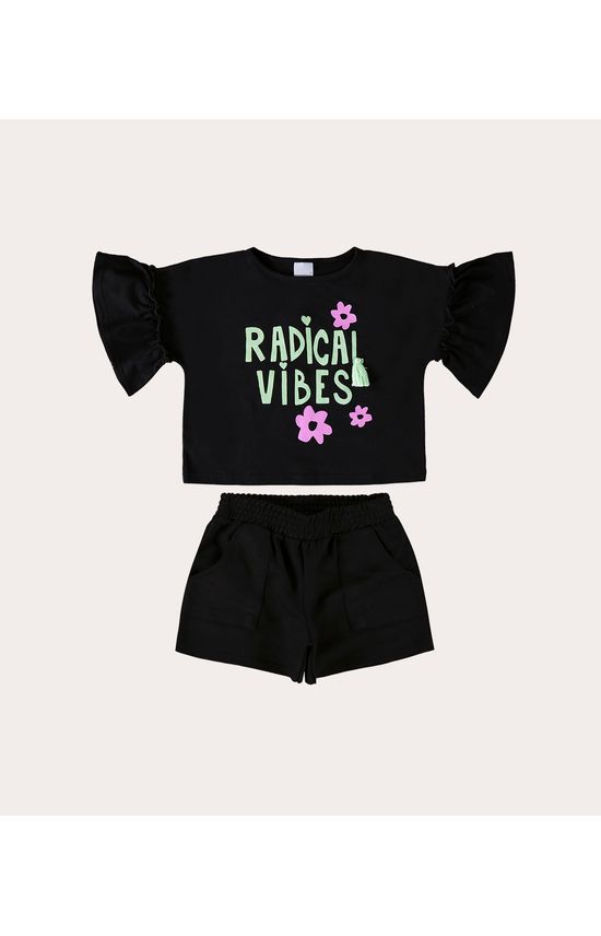 Conjunto Infantil Menina Blusa e Shorts Algodão Malwee Kids