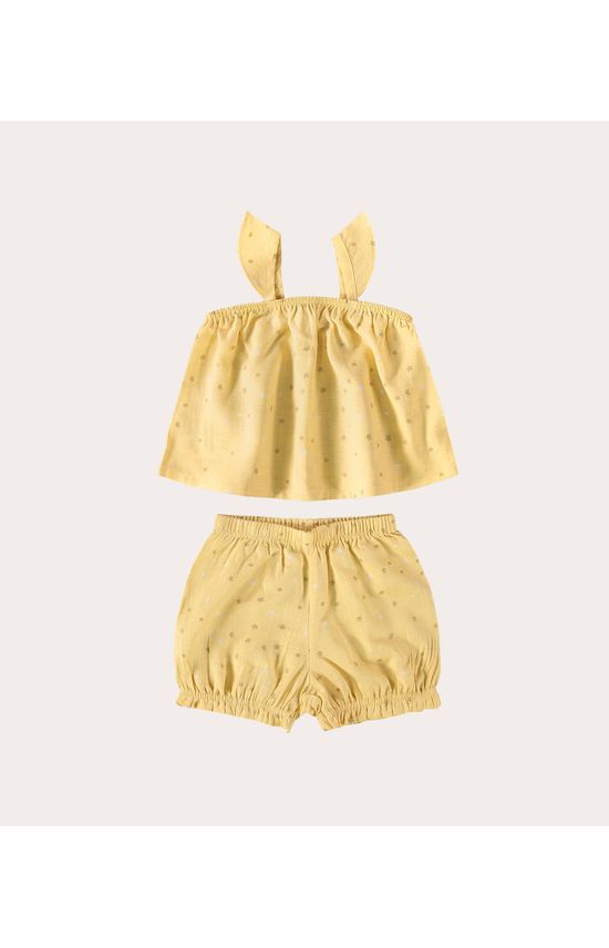 Conjunto Infantil Menina Regata Em Algodão e Shorts Em Viscolinho Malwee Kids