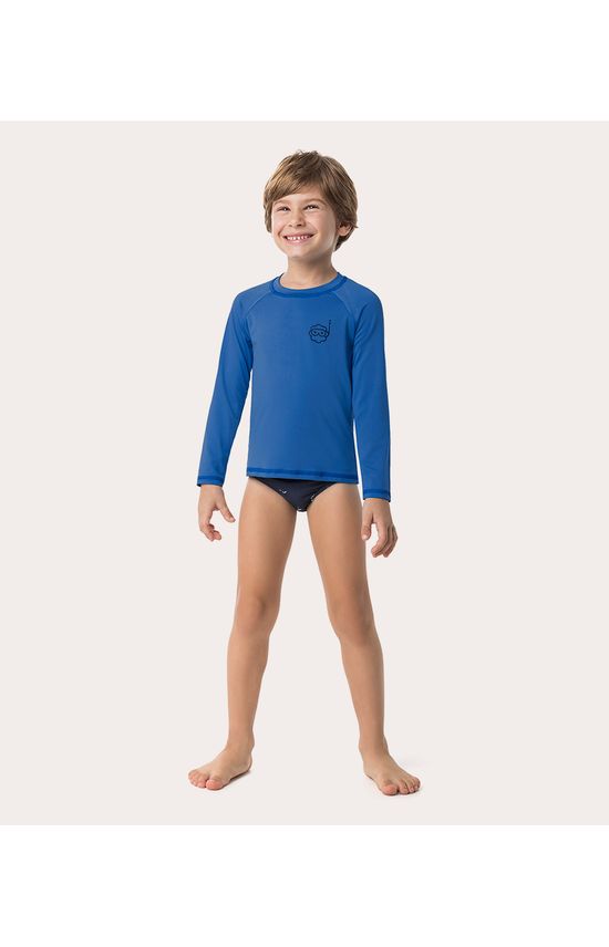 Camiseta Praia Infantil Unissex Manga Longa Malha UV50+ Malwee Kids