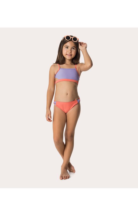 Biquíni Infantil Menina Detalhe Vazado Em Malha UV50+ Malwee Kids