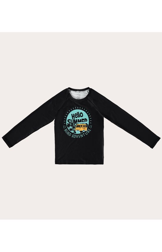 Camiseta Praia Infantil Unissex Hello Summer Malha UV50+ Malwee Kids