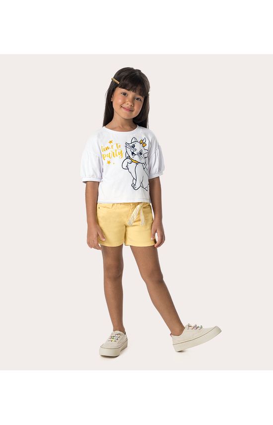 Blusa Infantil Menina Malha Algodão Manga Bufante Malwee Kids