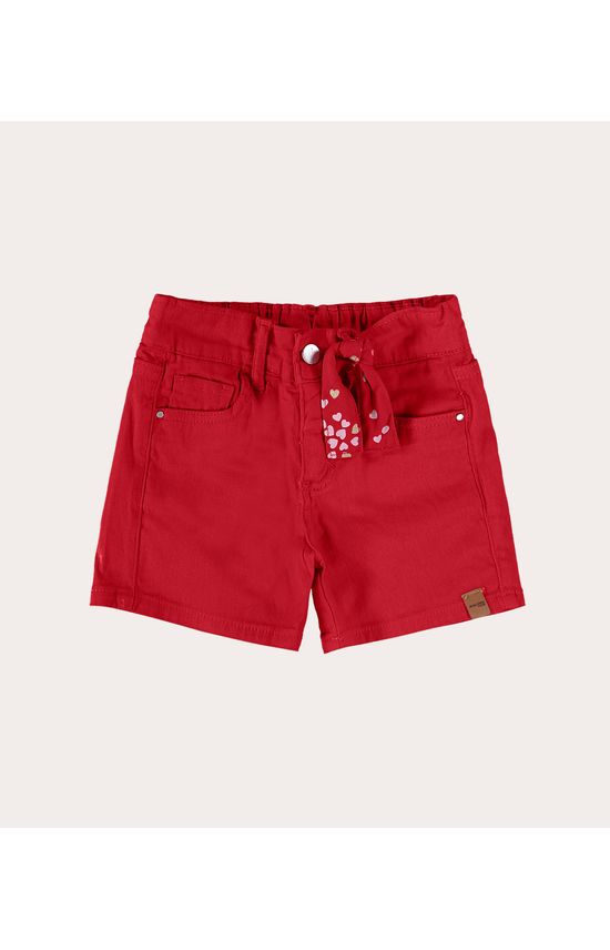 Shorts Infantil Menina Com Faixa Em Sarja Com Elastano Malwee Kids