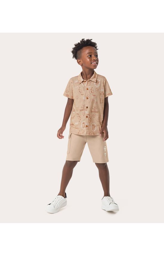 Camisa Infantil Menino Manga Curta Rapport Digital Em Algodão Malwee Kids