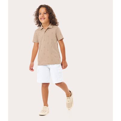Bermuda Infantil Menino Tradicional Em Sarja Com Elastano Malwee Kids