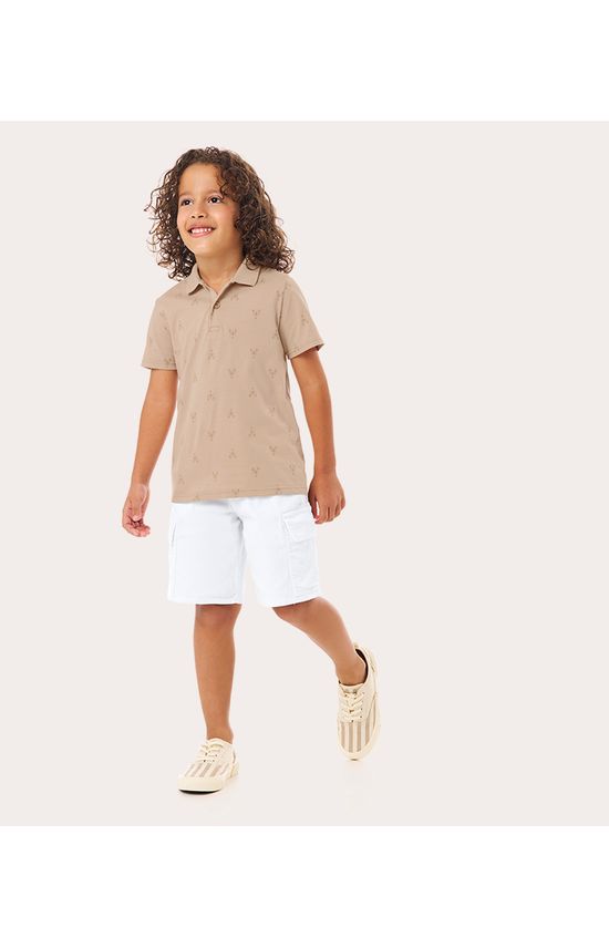 Bermuda Infantil Menino Tradicional Em Sarja Com Elastano Malwee Kids