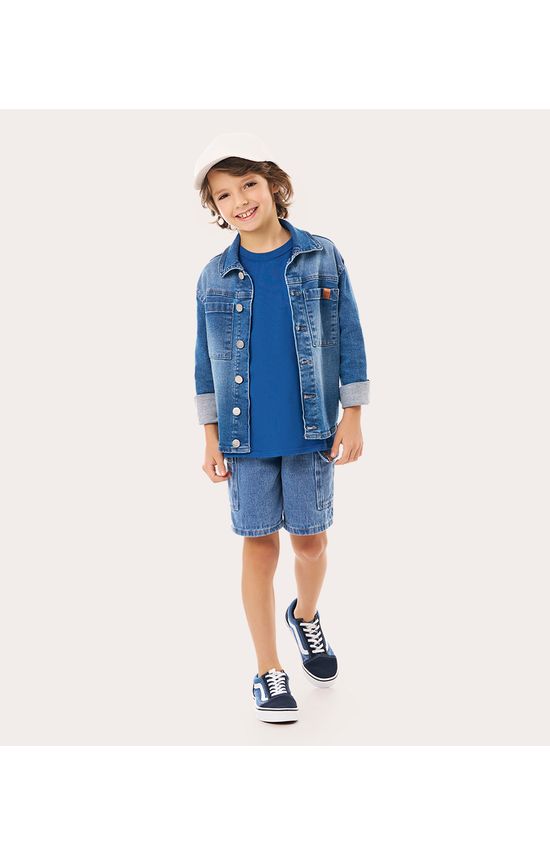 Jacket Shirt Infantil Unissex Em Jeans Moletom Malwee Kids