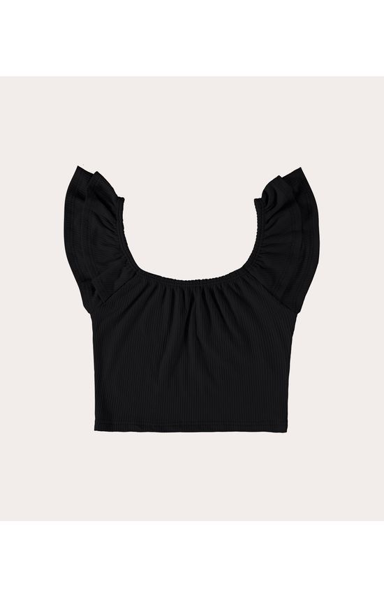Blusa Infantil Menina Cropped em Malha Viscose Canelada Malwee Kids