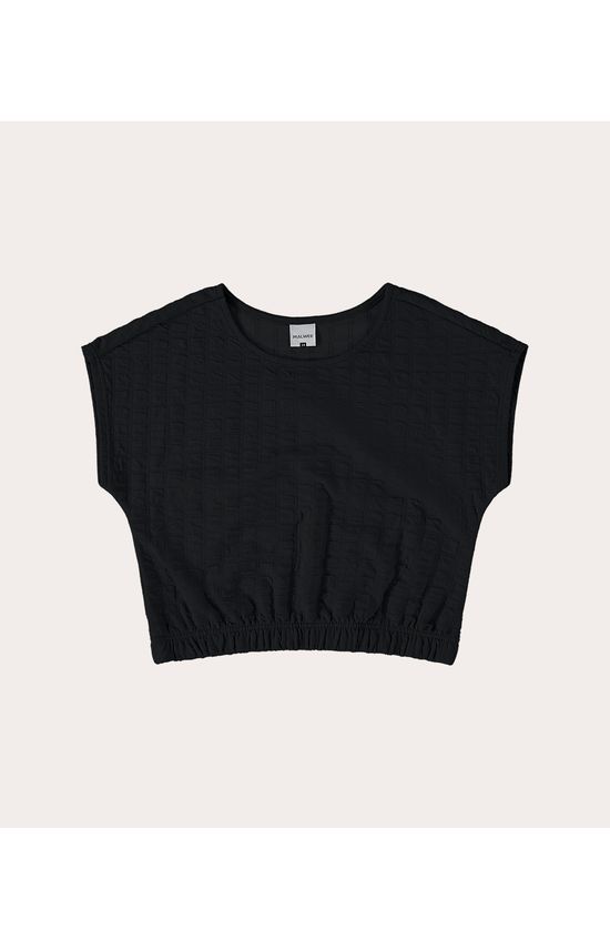 Blusa Infantil Menina Cropped Jacquar Texturizado Malwee Kids