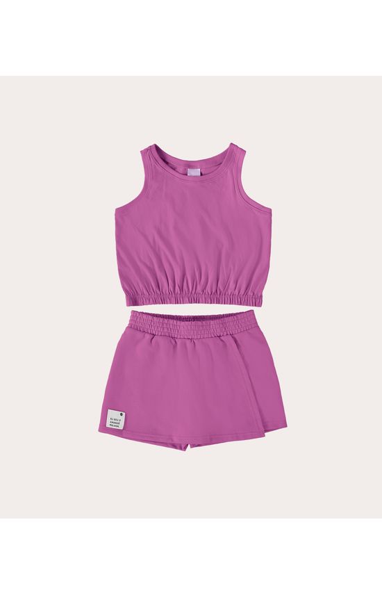 Conjunto Infantil Menina Regata Em Meia Malha E Moletinho Eco Malwee Kids