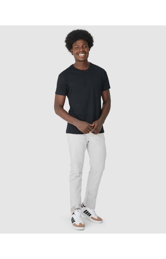 Calça Masculina Slim Cintura Média Em Sarja Com Elastano