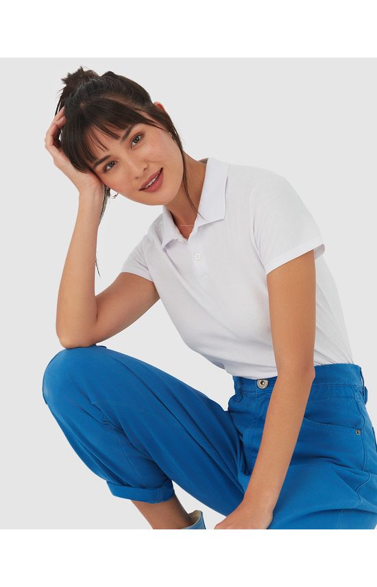 Blusa Polo Básica Feminina Gola Esporte Em Algodão
