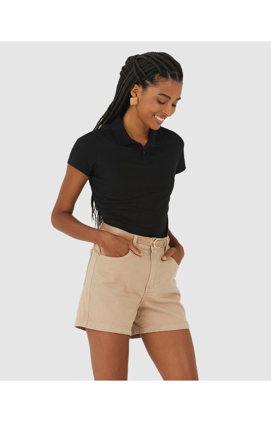 Blusa Polo Básica Feminina Gola Esporte Em Algodão