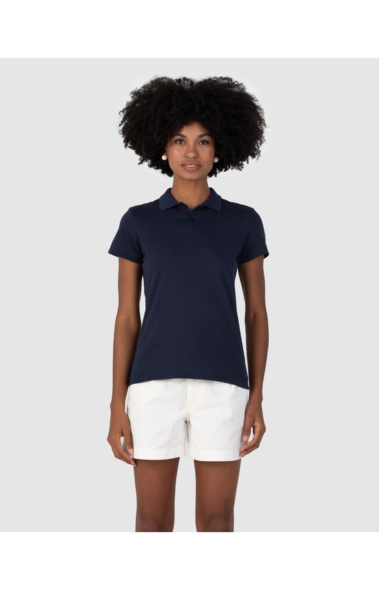 Blusa Polo Básica Feminina Gola Esporte Em Algodão