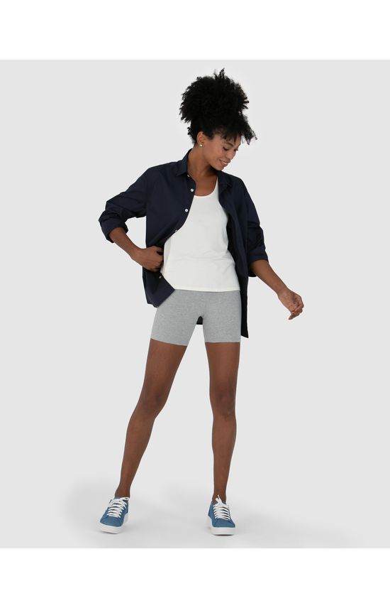 Shorts Básico Feminino Comfort Ajustado Em Algodão