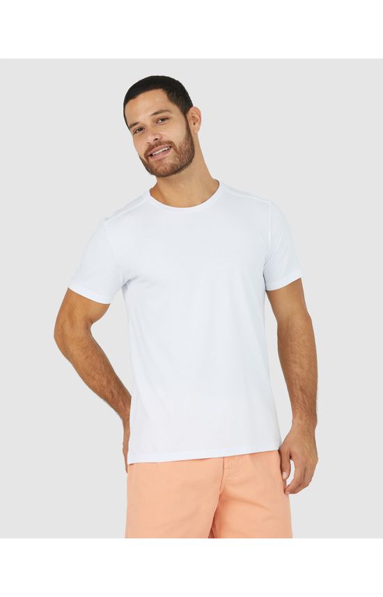 Camiseta Básica Masculina Abertura Lateral Em Algodão Pima