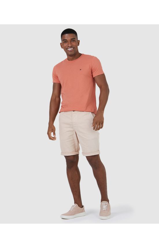 Bermuda Chino Masculina Em Sarja Com Elastano