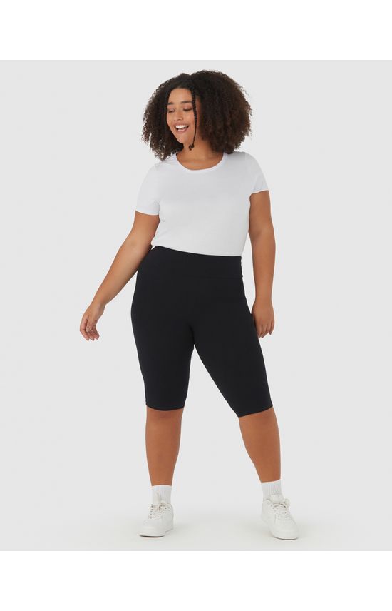 Bermuda Básica Feminina Plus Size Ciclista Em Supplex®