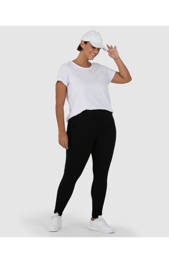 Calça Legging Básica Feminina Plus Size Em Supplex®