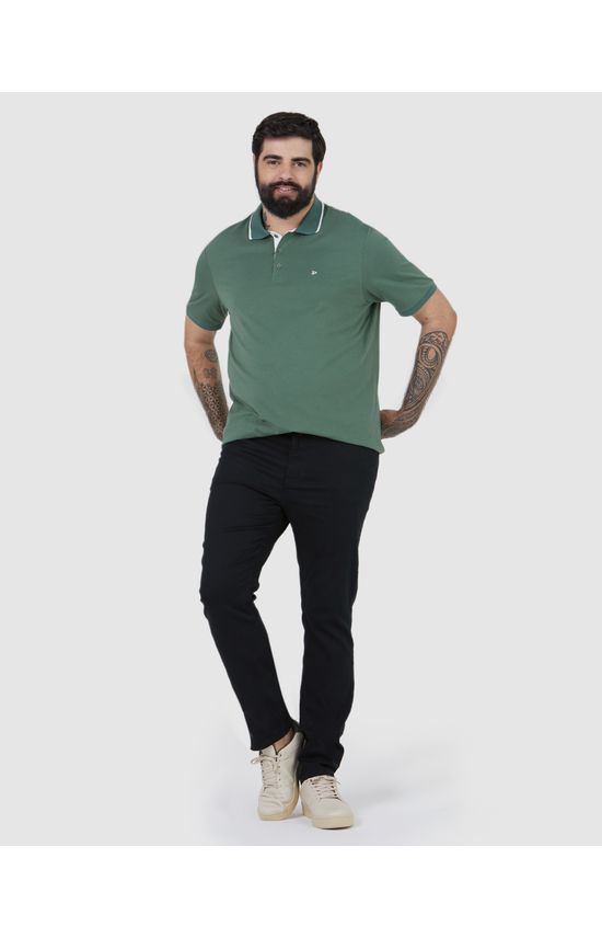 Calça Skinny Masculina Plus Size Em Sarja Com Elastano