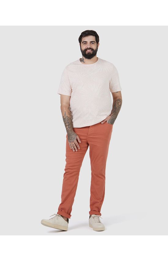 Calça Skinny Masculina Plus Size Em Sarja Com Elastano