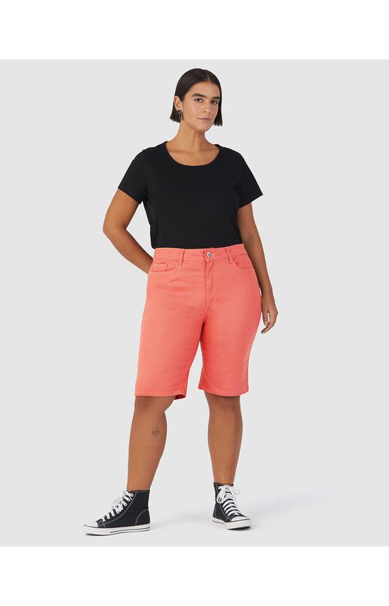 Bermuda Feminina Plus Size Ciclista Em Flex Jeans