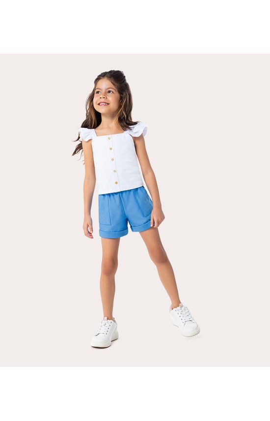 Conjunto Infantil Menina com Regata com Babado Algodão Malwee Kids