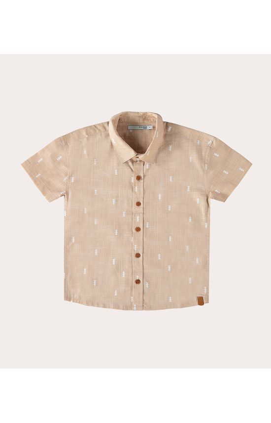 Camisa Infantil Menino Manga Curta Em Linho Malwee Kids