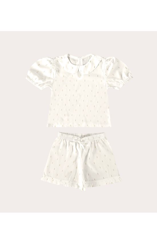 Conjunto Infantil Menina Blusa e Shorts Em Viscose Malwee Kids