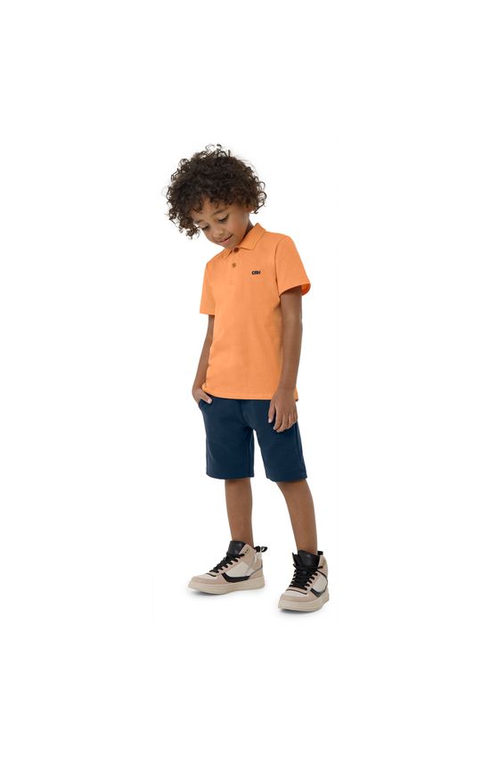 Camisa Polo Menino Manga Curta Em Algodão Carinhoso